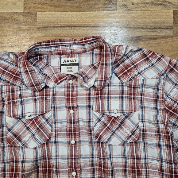 Ariat Retro Fit Plaid Western Snap Shirt XXL - Picture 2 of 9